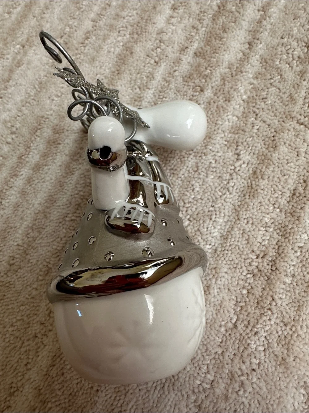 Pier 1 Imports Moose Figurine Silver White Ceramic Figurine 4.5